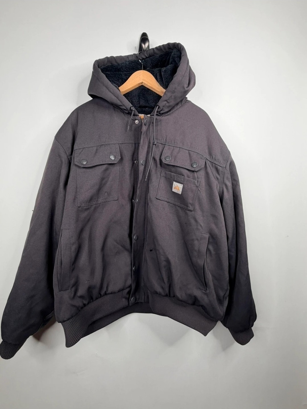 Ozark Trail Black Hooded Sherpa-Lined Work Jacket